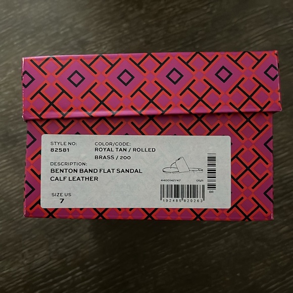 Tory Burch - Benton Band Flat Sandal / Calf Leather / Royal Tan / Size 7 - Picture 6 of 6